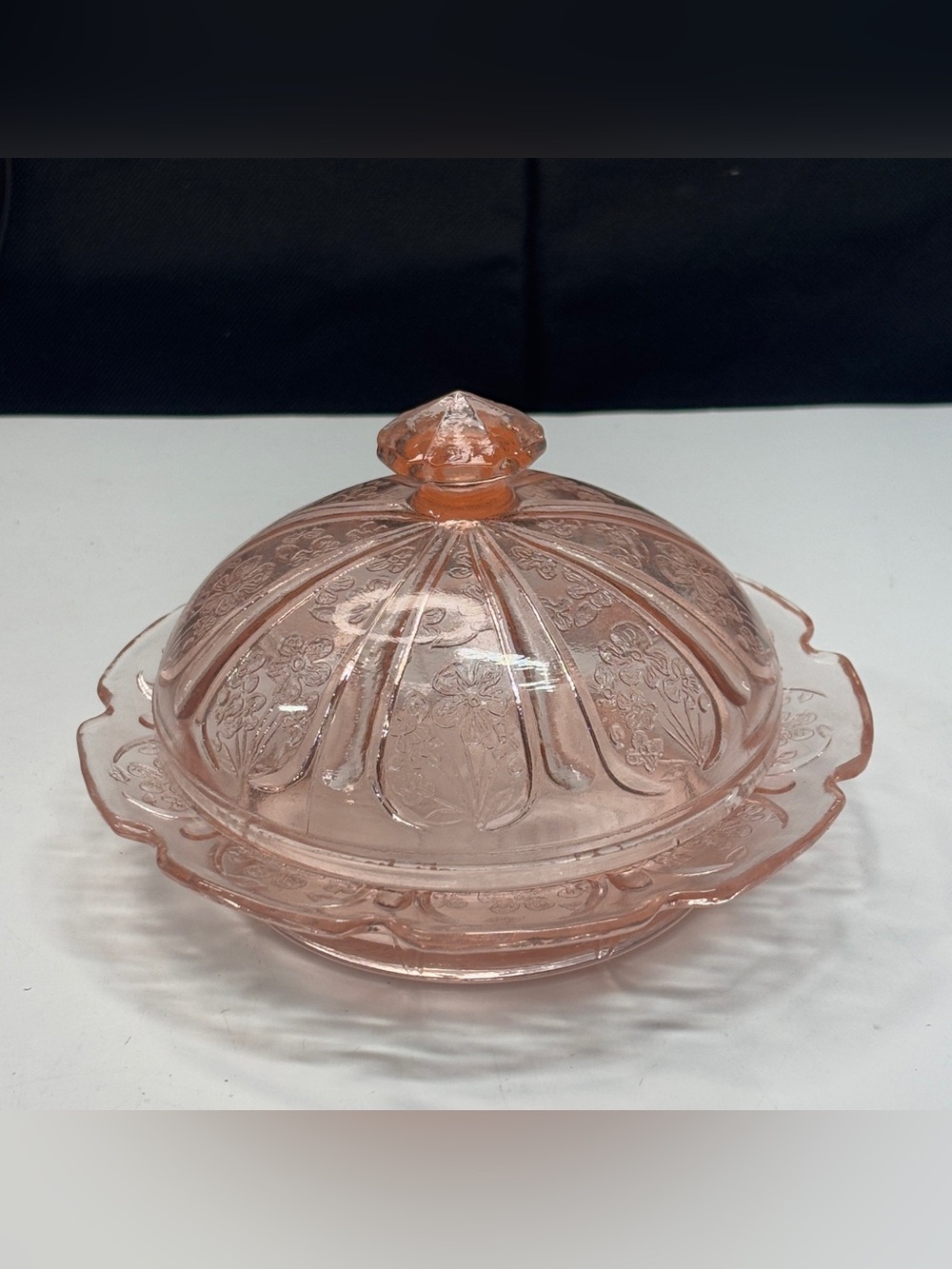 Jeannette Pink Cherry Blossom Butter Dish With Lid - Picture 3 of 9